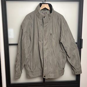 Michael Kors Men's Military Jacket Green Polyester Hidden Hood Lined Size XL